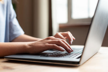 Person working on a laptop